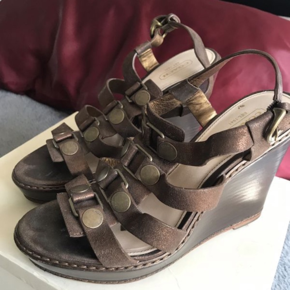 Brown Coach Wedges